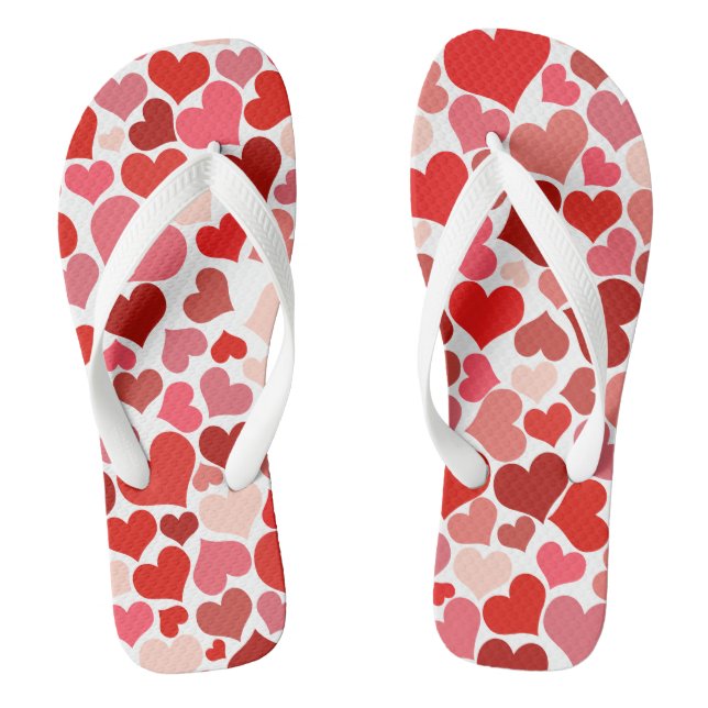 Chanclas Los corazones hermosos se vuelcan. (Plantilla)