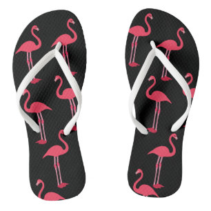 Chanclas Los flamencos rosados en negro