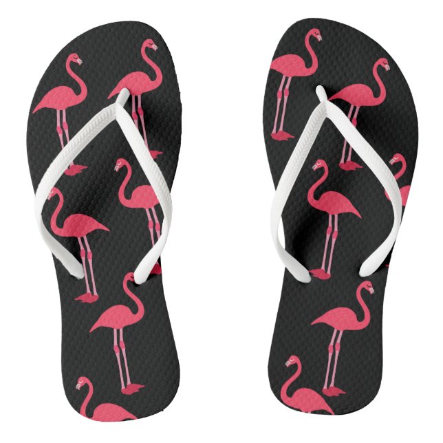 Chanclas Los flamencos rosados en negro (Plantilla)