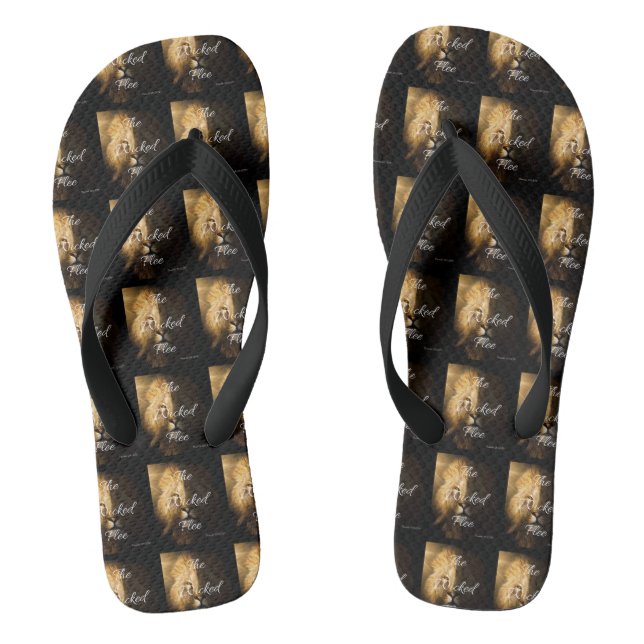 Chanclas Los malvados proverbios de la huida 28:1 KJV BLK t (Plantilla)