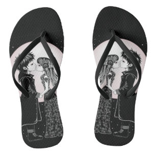 Chanclas Los niños góticos y góticos besan a El día de San