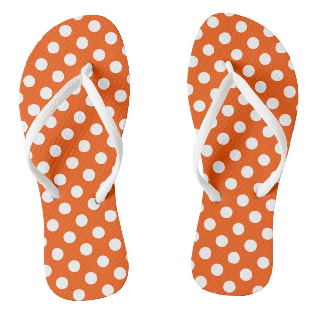 Chanclas Los puntos de la polka blanca en el naranja (Plantilla)