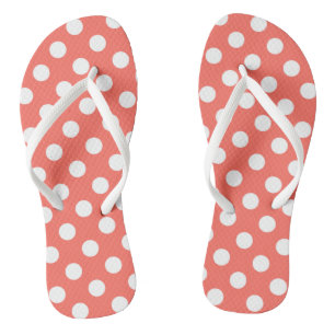 Chanclas Los puntos de la polka blanca sobre el coral vivo