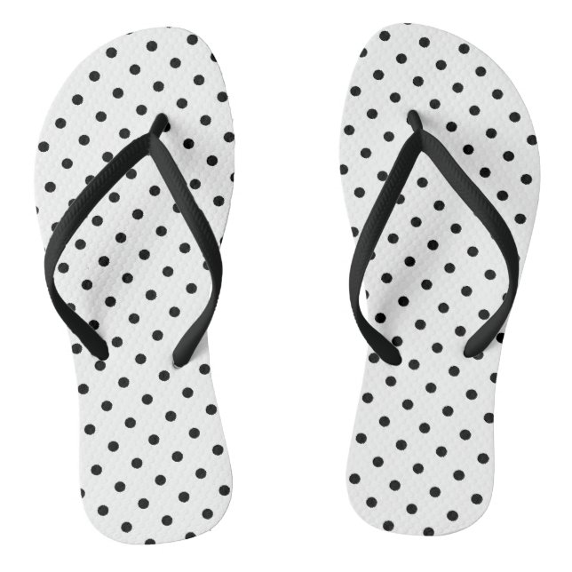 Chanclas Los puntos de la polka negra en blanco (Plantilla)