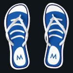 Chanclas Los zapatos de la zapatilla de deporte de los<br><div class="desc">Este "la mirada fresca y divertida de la escuela vieja de los zapatos de la zapatilla de deporte de los azules marinos con flip-flop bonito de su diseño único de los monogramas" es definitivamente un regalo lindo para usted o los amigos en esta estación de verano. Más diseños que usted...</div>
