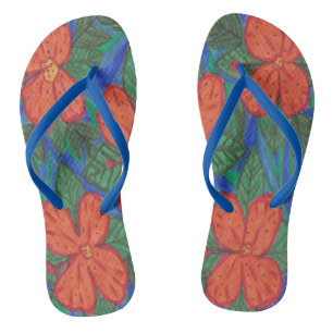 Chanclas Luau Hibiscus Floral Print Flip-Flops