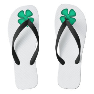 Chanclas Lucky 4 Leaf Irish Clover blanco bl grandes roscas