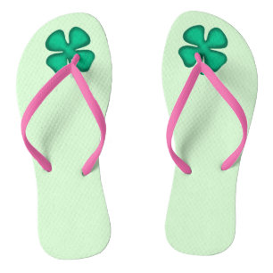 Chanclas Lucky 4 Leaf Irish Clover fllip flameado verde