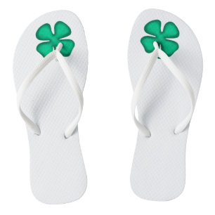 Chanclas Lucky 4 Leaf Irish Clover white flip flings
