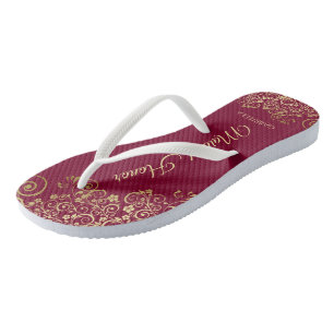 Chanclas Lugar de oro en la doncella de honor de la Boda de