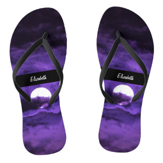 Chanclas Luna Llena de Otoño Nubes Moradas
