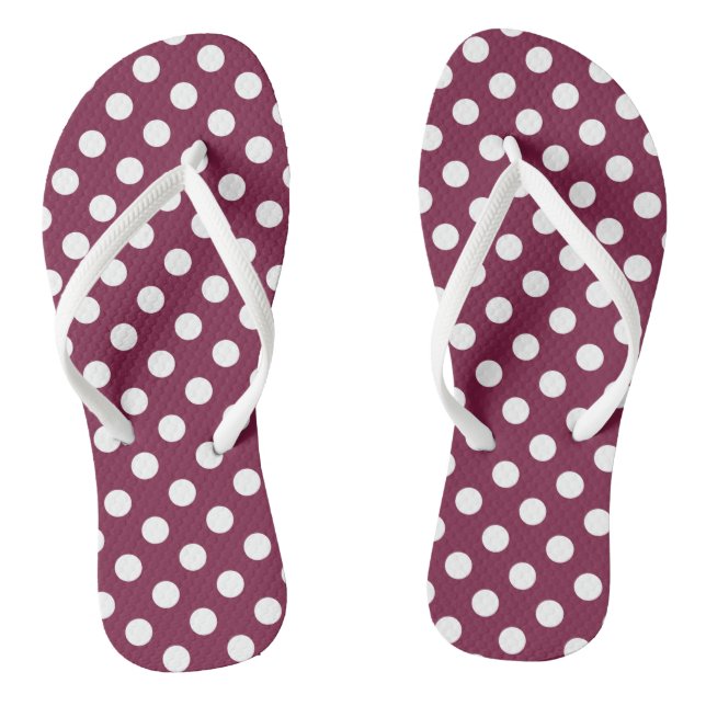 Chanclas Lunares blancos sobre burdeos (Plantilla)