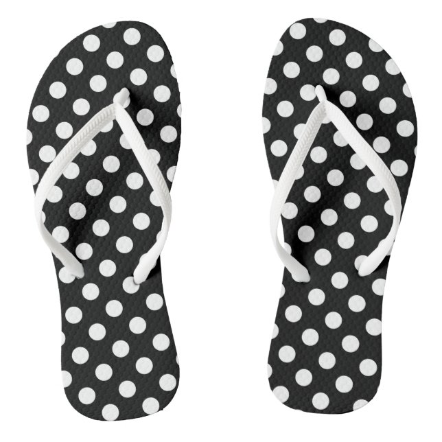 Chanclas Lunares blancos sobre negro (Plantilla)