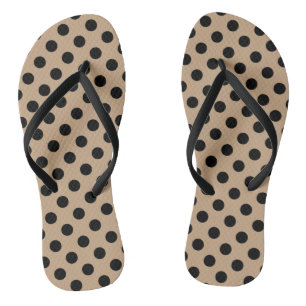 Chanclas Lunares negros sobre beige