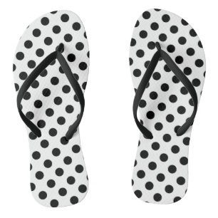 Chanclas Lunares negros sobre blanco