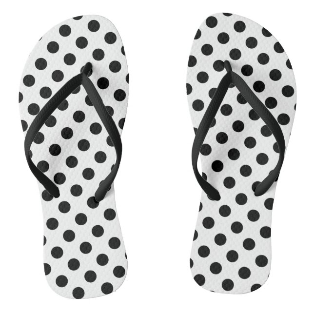 Chanclas Lunares negros sobre blanco (Plantilla)