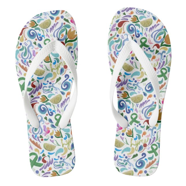 Chanclas Lyme Lime Conciencia Flip Flops Cinta Verde (Plantilla)