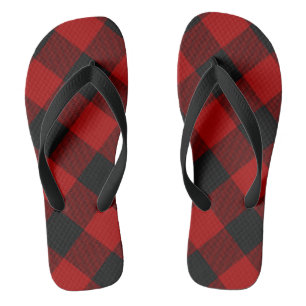 Chanclas MacGregor Rob Roy Tartán Rojo Tapado en búfalo