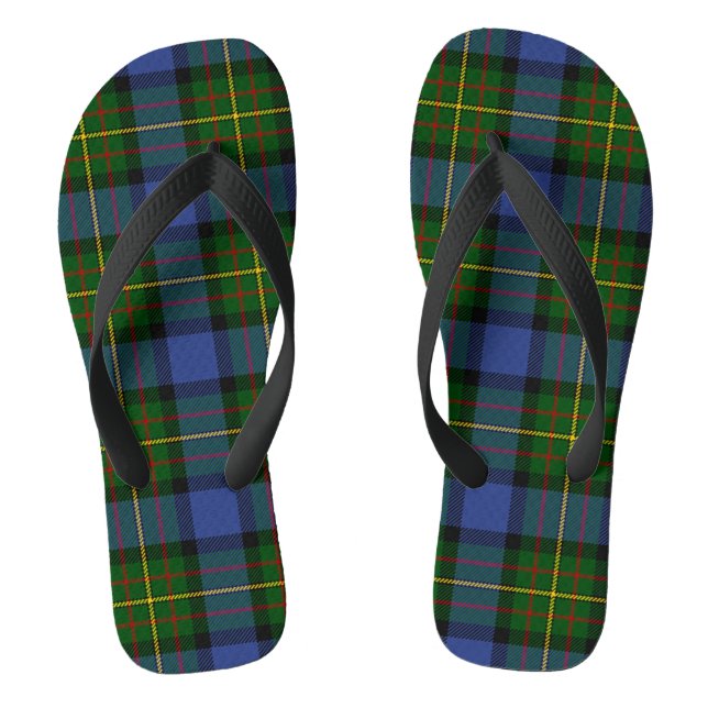 Chanclas MacLaren Tartan Blue Green Black Adult Flip Flops (Plantilla)