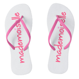 Chanclas Mademoiselle Fun Typografía Cita francesa Flipflop