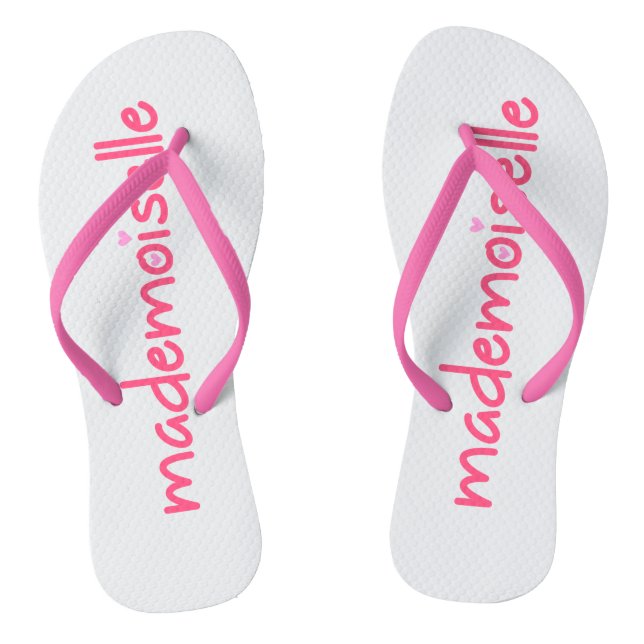 Chanclas Mademoiselle Fun Typography Cita francesa Flipflop (Plantilla)