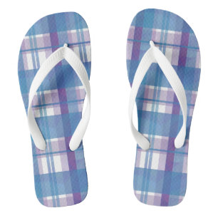Chanclas Madras cubiertas azul y púrpura