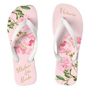 Chanclas Madre botánica rosa floral de Boda novia