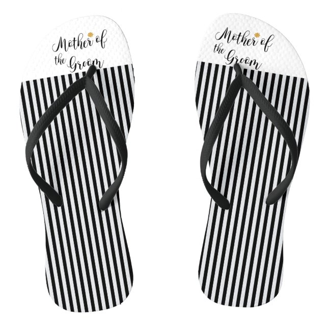 Chanclas Madre de la flor de oro de rayas negras Groom (Plantilla)