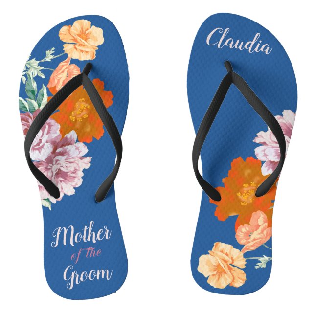 Chanclas Madre floral peónica del Boda azul de Groom (Plantilla)