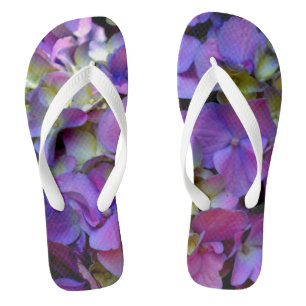 Chanclas Magenta Purple blue yellow Hydrangeas flowers