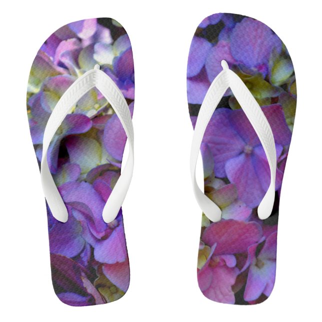 Chanclas Magenta Purple blue yellow Hydrangeas flowers (Plantilla)