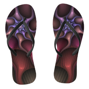 Chanclas Magnífico Resumen Brillante Fractal a rayas