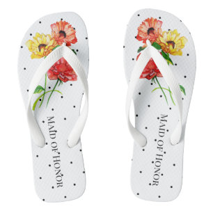 Chanclas Maid of Honor Polka Dot Floral