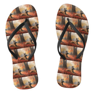 Chanclas Malinois Belga en Otoño Hojas Caídas Inspiran
