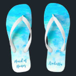Chanclas Malla de Honor de Gradiente azul Aqua<br><div class="desc">Estos sencillos y elegantes chanclas de gradiente azul Aqua son un regalo inolvidable para los miembros de la fiesta de bodas: novias, damas de honor, madre de la novia... Le añadirán una elegante dosis de glam a su día de boda, fiesta de soltera u otra celebración. ♥ Personalizar con la...</div>