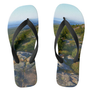 Chanclas Mañana en la cima de Cadillac Mountain en Acadia