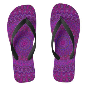 Chanclas Mandala de flores moradas