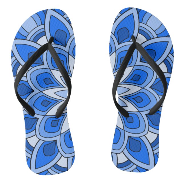 Chanclas Mandala en azul (Plantilla)