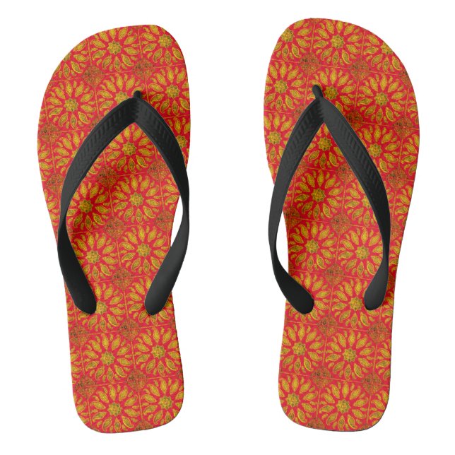 Chanclas mandala en rojo (Plantilla)