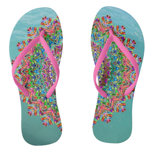 Chanclas Mandala festiva vibrante (Plantilla)