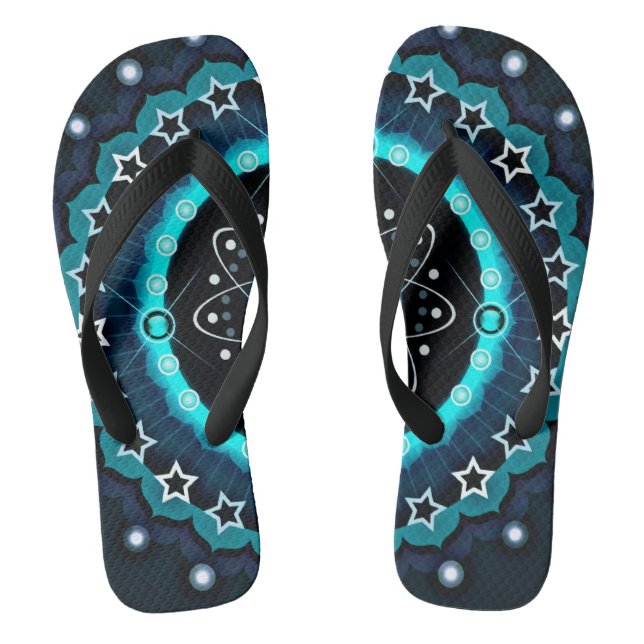 Chanclas Mandala Kaleidoscope con fondo negro (Plantilla)
