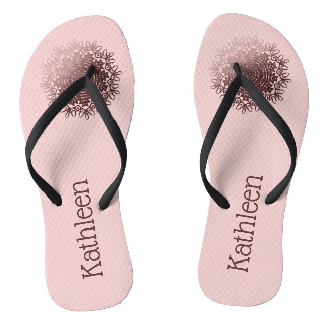 Chanclas Mándala personalizado de oro rosa  (Plantilla)