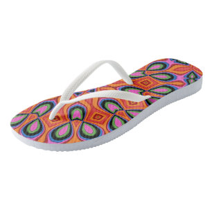 Chanclas Mandala Retro Naranja Hipster