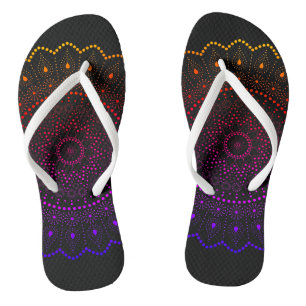 Chanclas Mandalas de lunares con arcoíris bohemio