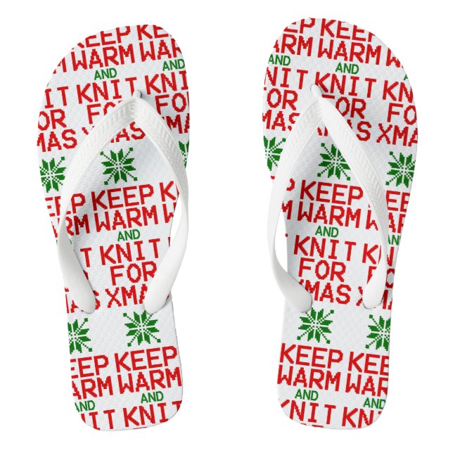 Chanclas Mantente cálido y amable con los navideños (Plantilla)