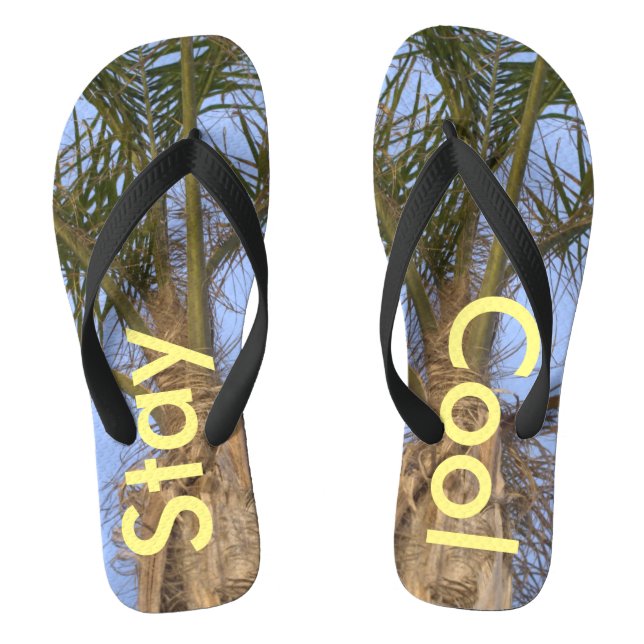Chanclas Mantente Guay Palm Trees Blue Sky Flip Flops (Plantilla)