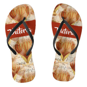Chanclas Mapa de época con globos