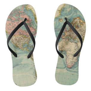 Chanclas Mapa del mundo de la cosecha de vintage