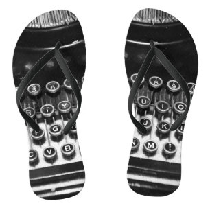Chanclas Máquina de escribir blanco y negro