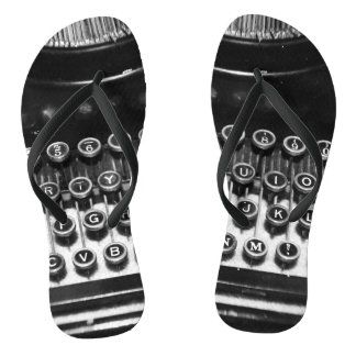Chanclas Máquina de escribir blanco y negro